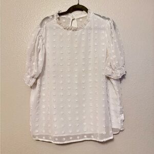 SHEIN White Textured Blouse